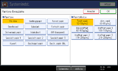 Illustration af betjeningspanelets skærm