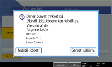Illustration af betjeningspanelets skærm