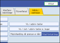 Illustration af betjeningspanelets sk&aelig;rm