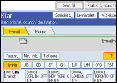 Illustration af betjeningspanelets skærm