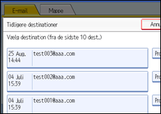 Illustration af betjeningspanelets skærm