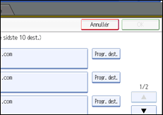 Illustration af betjeningspanelets skærm