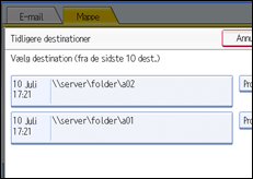 Illustration af betjeningspanelets sk&aelig;rm