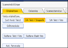 Illustration af betjeningspanelets skærm