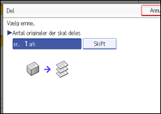 Illustration af betjeningspanelets skærm