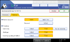 Illustration af betjeningspanelets skærm