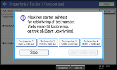 Illustration af betjeningspanelets skærm
