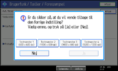 Illustration af betjeningspanelets skærm