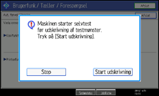 Illustration af betjeningspanelets skærm