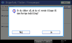 Illustration af betjeningspanelets skærm