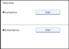 Illustration af betjeningspanelets skærm