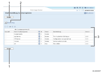 Webbrowser Bildschirmansicht nummerierte Detailansicht