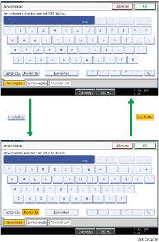 Abbildung der Tasten