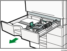 Ilustración de la bandeja de papel de formato pequeño