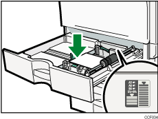 Ilustración de la bandeja de papel de formato pequeño