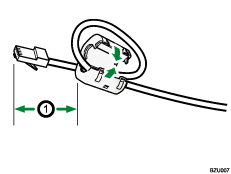 ilustración del cable de Ethernet con núcleo de ferrita 