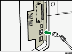 ilustración de la conexión del cable de interfaz de Ethernet