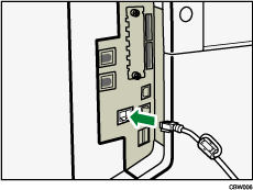 ilustración de la conexión del cable de Ethernet