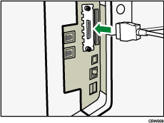 ilustración de la conexión del cable de interfaz IEEE 1284