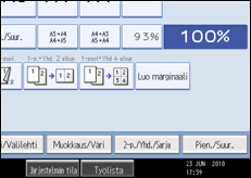 Käyttöpaneelin näytön kuvaus