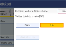 K&auml;ytt&ouml;paneelin n&auml;yt&ouml;n kuvaus