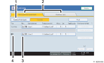 Käyttöpaneelin numeroitu näyttö