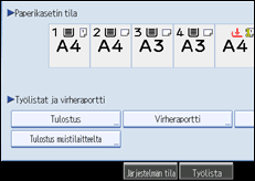 Käyttöpaneelin näytön kuvaus