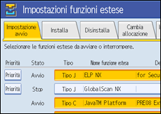 Illustrazione schermata pannello di controllo