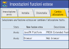 Illustrazione schermata pannello di controllo