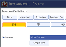 Illustrazione schermata pannello di controllo