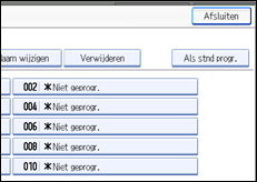 Schermafbeelding bedieningspaneel