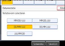 Schermafbeelding bedieningspaneel