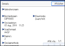Schermafbeelding bedieningspaneel
