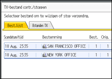 Schermafbeelding bedieningspaneel
