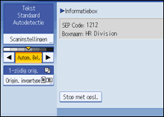 Schermafbeelding bedieningspaneel