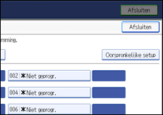 Schermafbeelding bedieningspaneel