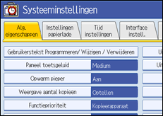 Schermafbeelding bedieningspaneel