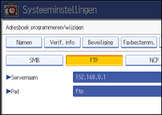 Schermafbeelding bedieningspaneel