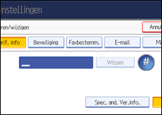 Schermafbeelding bedieningspaneel