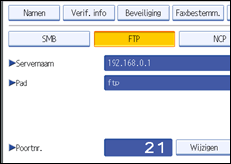 Schermafbeelding bedieningspaneel