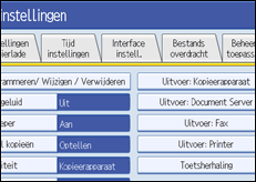 Schermafbeelding bedieningspaneel
