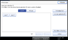 Schermafbeelding bedieningspaneel