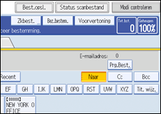Schermafbeelding bedieningspaneel
