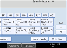 Schermafbeelding bedieningspaneel