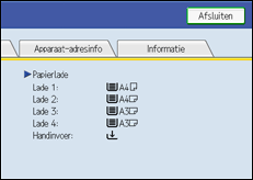 Schermafbeelding bedieningspaneel