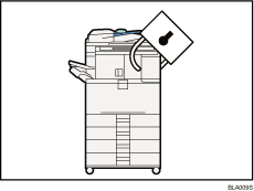 Ilustracja przedstawiająca administrowanie urządzeniem/ochronę dokumentów