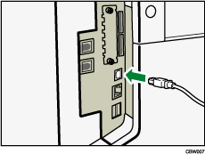 ilustração de ligação do cabo de interface USB