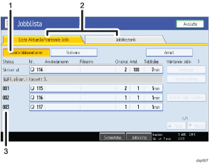 Bild av anv&auml;ndarpanelen (numrerade detaljer)