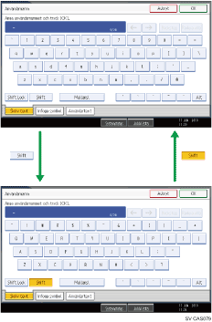Bild av tangenterna.