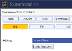 Bild av användarpanelens skärm